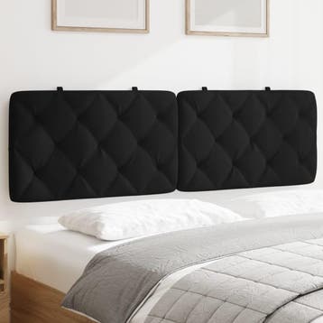 Bed Hoofdkussen 160cm Zwart - Laatste Stuk!, Zwart, Tweepersoons, Ophalen of Verzenden, Zo goed als nieuw