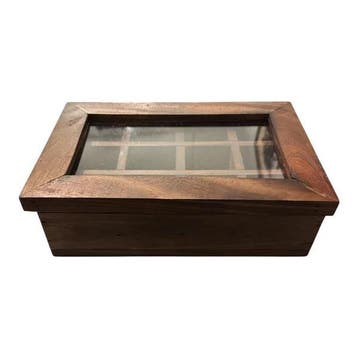 houten theedoos landelijke stijl 12 vaks, Nieuw, Bruin, Hout