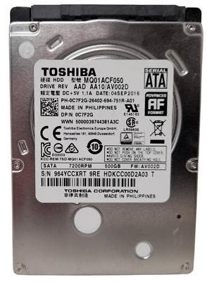 Toshiba MQ01ACF050 – 500GB – 2.5 SATA HDD – 7mm – 7200 RPM, Ophalen of Verzenden, Nieuw
