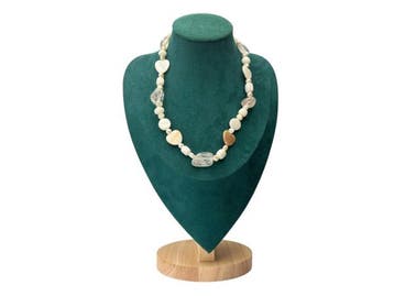 Veiling - Collier witte jade  zoetwater parels, Gebruikt