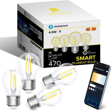 E27 LED lamp - Dimbaar - Filament lamp - 4,5W - 4 stuks - Ai, Huis en Inrichting, Verzenden, Zo goed als nieuw