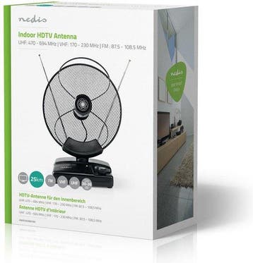 Nedis Binnenantenne - Actief - FM / UHF / VHF - Ontvangstber, Verzenden, Nieuw