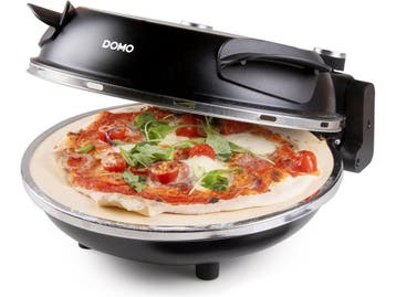 DOMO DO9285PZ - Pizzaoven - 1200 W - keramische steen 32 cm, Verzenden, Zo goed als nieuw, DOMO