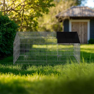 Konijnenren met zonnescherm - zwart, Verzenden, Nieuw