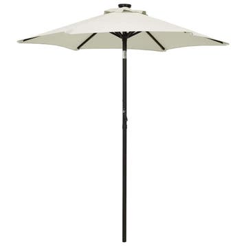 vidaXL Parasol met LED-verlichting 200x211 cm aluminium, Verzenden, Nieuw, Meer dan 4 meter