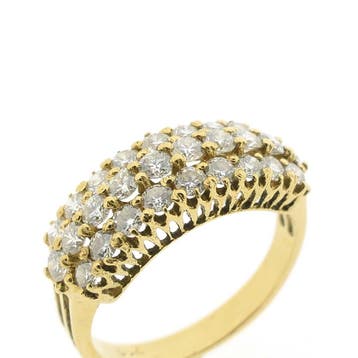 Gouden ring met diamanten; 0,94 ct., Gebruikt, Ophalen of Verzenden, Kleiner dan 17, Met edelsteen