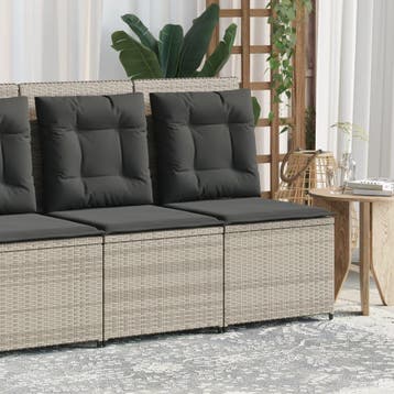 vidaXL Tuinbank verstelbaar met kussens poly rattan, Tuin en Terras, Verzenden, Nieuw