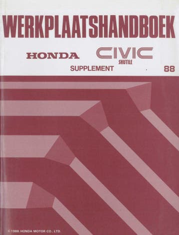 1988 Honda Civic Shuttle Werkplaatshandboek Supplement, Verzenden