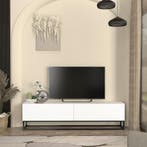 Tv-meubel Verpsboga lang frame 180x32x47 cm wit [en.casa], Verzenden, Nieuw