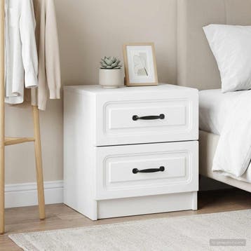 vidaXL Nachtkastje 2 st Wit 43 x 34,5 x 44,5 cm Bewerkt hout, Minder dan 45 cm, Verzenden, Nieuw, Minder dan 55 cm