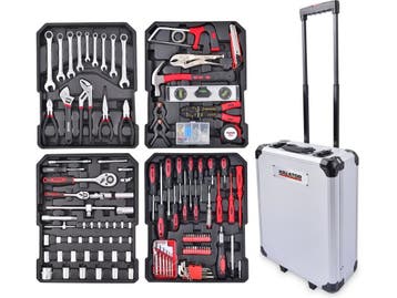 Kreator KRT951011 - Gereedschapskoffer - 253 delig - Trolley, Doe-het-zelf en Verbouw, Verzenden, Zo goed als nieuw