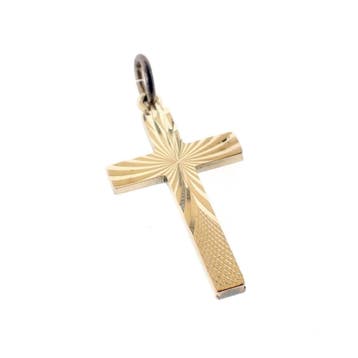Gouden hanger van een kruis (Hanger of bedel), Ophalen of Verzenden, Gebruikt, Goud, Overige merken