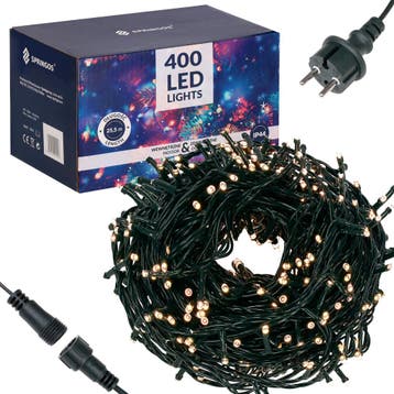 Kerstverlichting | 24 m | 400 LED | Warm wit, Diversen, Ophalen of Verzenden, Nieuw