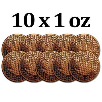 Verenigde Staten. 10 x 1 oz Cannabis Hidden Leaf 999 Fine