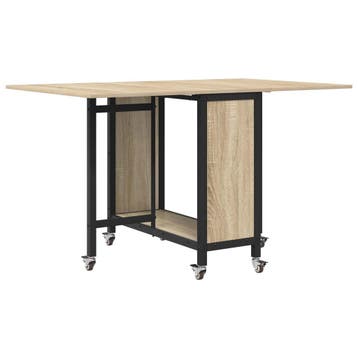 vidaXL Opvouwbare eettafel met wielen 130 x 80 x 76,5 cm, Verzenden, Nieuw