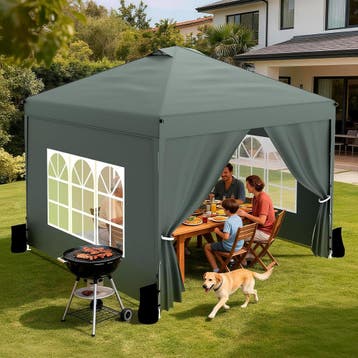 Partytent - Paviljoen - 3x3 m - Easy Up - Grijs - Huracan, Verzenden, Zo goed als nieuw