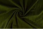 10 meter mousseline stof - mosgroen - Double gauze, 120 cm of meer, Ophalen of Verzenden, Katoen, Groen