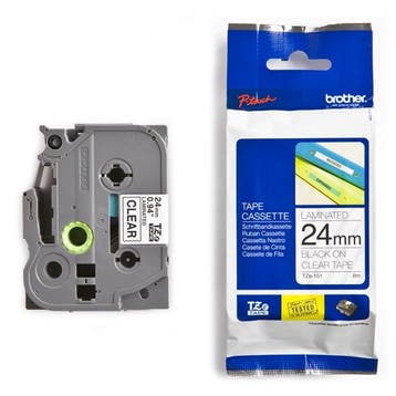 Brother TZe-151 tape zwart op transparant 24 mm (origineel), Computers en Software, Printerbenodigdheden, Verzenden, Nieuw, Printertape