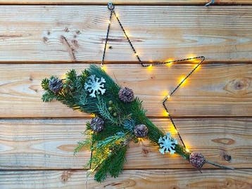 Metalen Frame Ster LED Warmwit 30 leds 40 cm met timer, Hobby en Vrije tijd, Knutselen, Ophalen of Verzenden, Nieuw