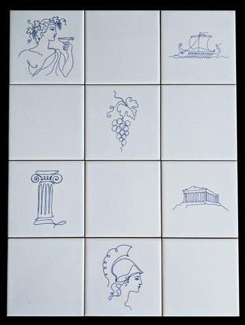 Riviera Tiles - Fragments d’Olympe 2- Composition, Antiek en Kunst