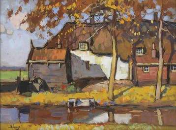 Ben Viegers (1886-1947), Zicht op huisje aan de waterkant