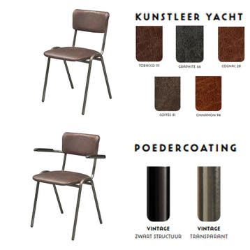 Stoel vintage rug en zitting volledig gestoffeerd, Ophalen of Verzenden