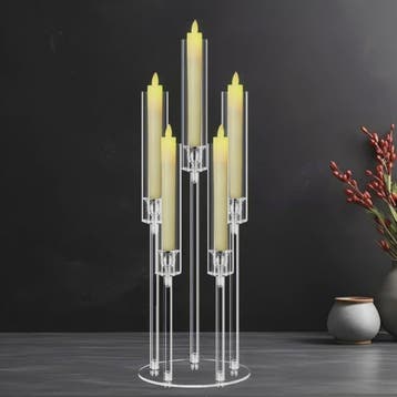 Moderne 5-armige Acryl Kandelaar voor LED Kaarsen - Stijlvol, Verzenden, Nieuw