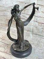 J. Kassin - Beeld, Antique Bronze Ribbon Dancer Sculpture –