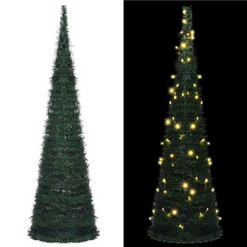 vidaXL Kunstkerstboom met verlichting pop-up 210 cm groen, Verzenden, Nieuw