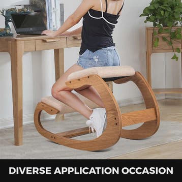 Ergonomische Kniekruk met Dik Zitkussen - Houten Schommelsto, Huis en Inrichting, Verzenden, Nieuw