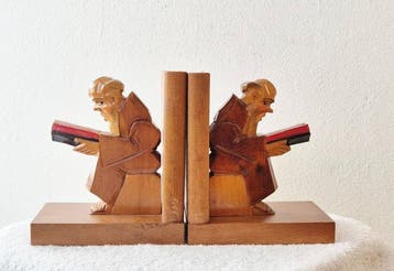 Boekensteunen (2) - Hout - Houtsnijwerk