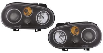 Koplampen VW Golf IV Angel Eyes CCFL zwart, Ophalen of Verzenden, Nieuw