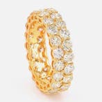 Ring - 14 karaat Geel goud - 4.34ct. tw. Diamant (Natuurlijk, Sieraden, Tassen en Uiterlijk, Ringen, Nieuw