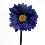 Gerbera 54 cm Blauw/Zwart Zijden bloemen / st, Ophalen of Verzenden, Nieuw