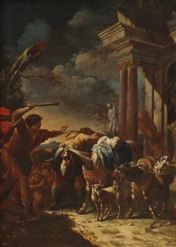 Domenico Brandi (1684-1736), Werkplaats van - Mosè scaccia i