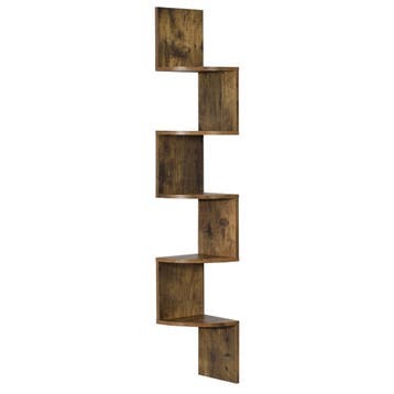 Wandplank wandrek zigzag 123x19,5x19,5 cm walnoot, Verzenden, Nieuw