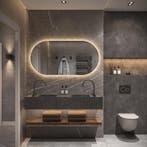 HIPP Design Phantom Ovaal Rechte LED spiegel - 120 x 70 cm -, Ophalen of Verzenden, Nieuw