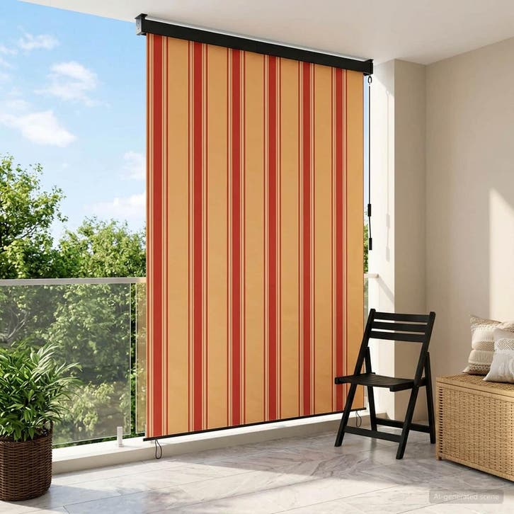 vidaXL Rolgordijn Multikleur 160 x 250 cm Stof en Aluminium, Huis en Inrichting, Stoffering | Gordijnen en Lamellen, Geel, Nieuw