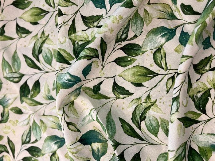 meubelstof met groene bladeren - Textiel - 280 cm - 250 cm, Antiek en Kunst, Antiek | Kleden en Textiel