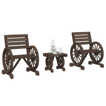 vidaXL 3-delige Loungeset massief vurenhout, Verzenden, Nieuw, Hout, Loungeset
