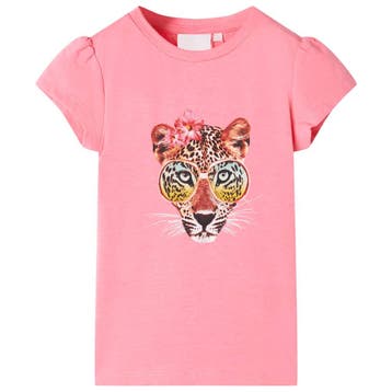 vidaXL Kindershirt 128 neonroze, Verzenden, Nieuw