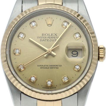 Rolex - Datejust mens watch 10P diamond - 16233G(S) - Heren, Nieuw