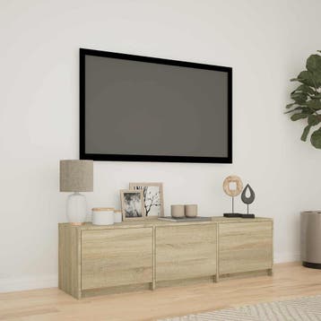 vidaXL TV-kast met LED 140 x 34 x 40 cm Sonoma Eiken, Minder dan 50 cm, Verzenden, Nieuw, Minder dan 100 cm