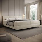 Boxspring 200x200 teddy beige | opbergruimte | nieuw, Verzenden, Beige, Overige maten, 200 cm