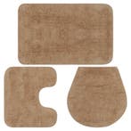 vidaXL Badmattenset stof beige 3-delig, Verzenden, Nieuw, Beige