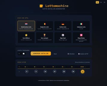 LottoMachine.nl – Lottogenerator + domeinnaam, Zakelijke goederen, Exploitaties en Overnames