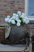 Zijden Hortensia Annabelle tak white 60 cm, Ophalen of Verzenden, Nieuw