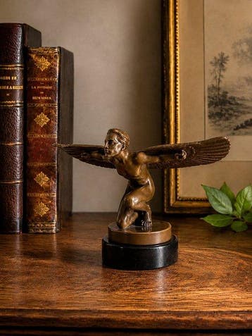 naar Ch. Paillet - sculptuur, Icarus – Art Deco bronzen