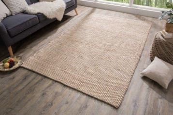 Handgemaakt tapijt WOL 240x160cm beige van wol - 38761, Ophalen of Verzenden, Nieuw
