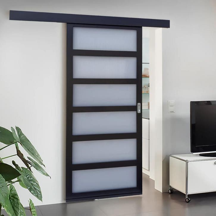 ACTIE Balci schuifdeur Noah kleur donkerbruin BxH 90x211 cm, Doe-het-zelf en Verbouw, Deuren en Horren, Schuifdeur, Nieuw, Glas
